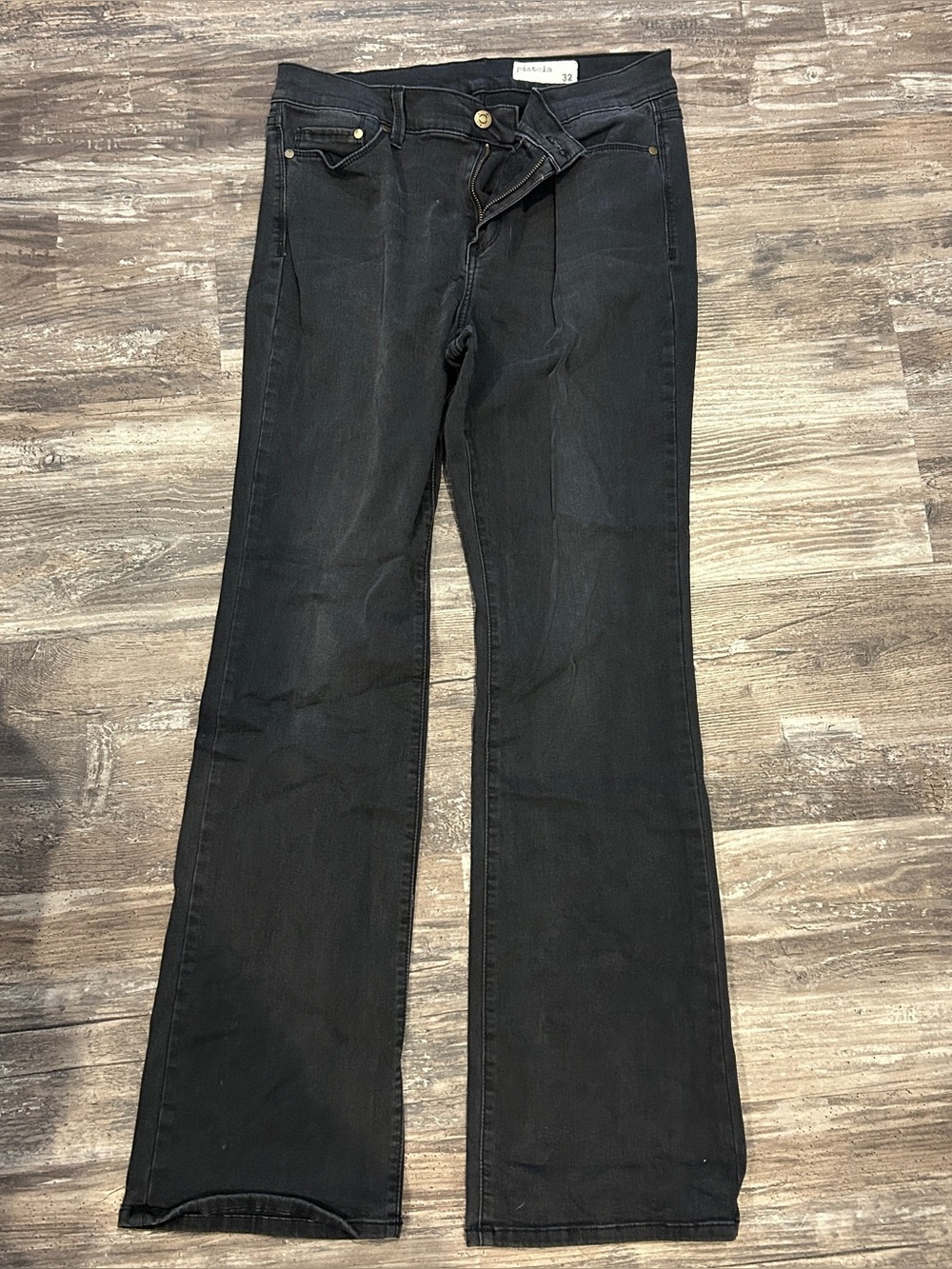 Pistola Black Bootcut Flare Stretch Jeans Size 32 inseam 31”